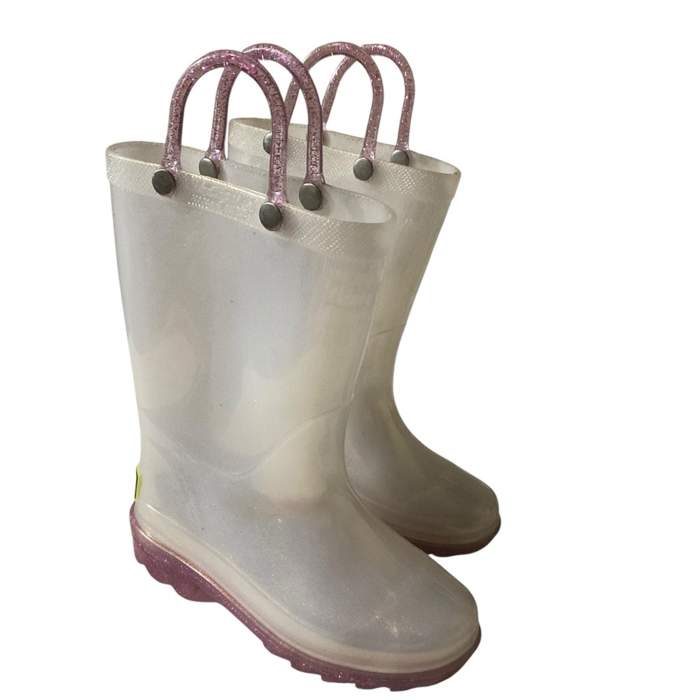 Western Chief Light-Up Rubber Rain Boots Pearlized Glitter